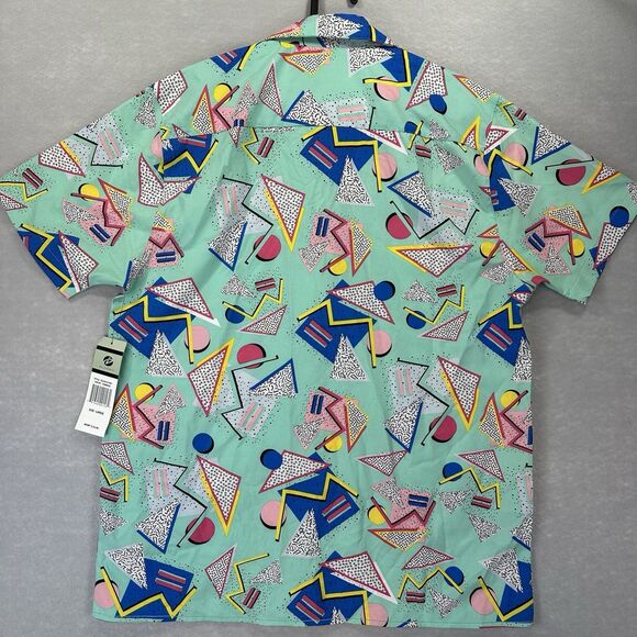 NWT OH Snap Shirt Adult Large 4-Way Stretch Retro 80s/90s Style Short Sleeve New - Picture 6 of 10
